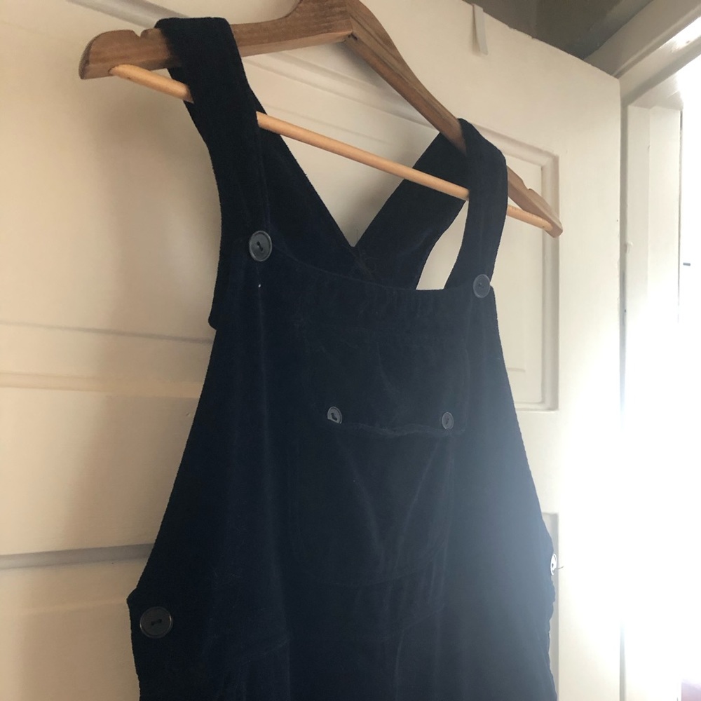 Sacred Threads Velvet Bib Overalls Pants S/M